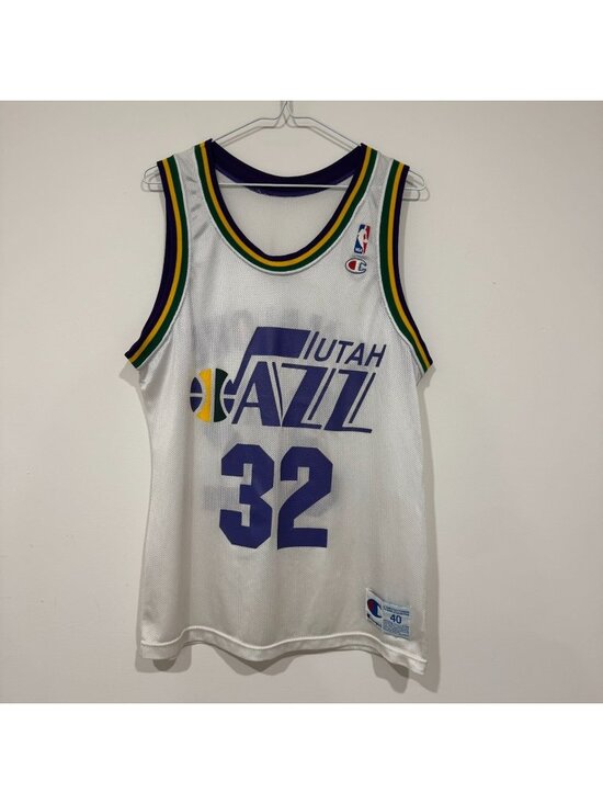 Champion Other - Vintage 1990s Karl Malone Utah Jazz NBA Champion Jersey Size 40 White